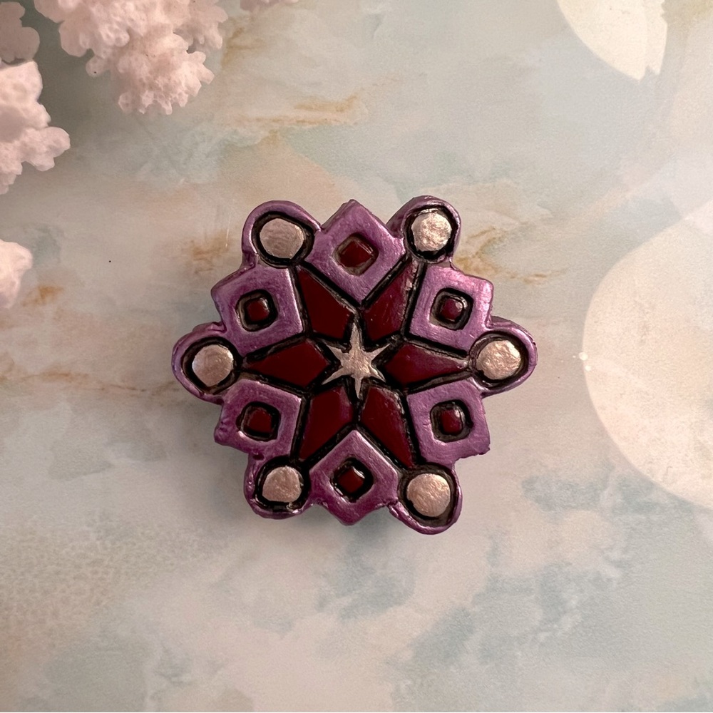 OOAK Starburst Snowflake Brooch